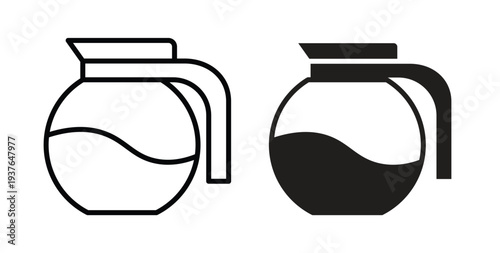 Coffee pot icon in line design. Editable stroke icon.