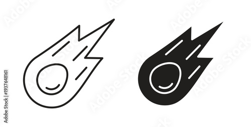 Comet icon in line design. Editable stroke icon.
