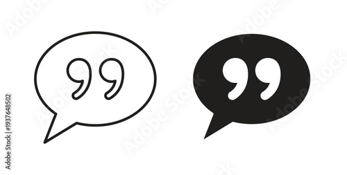 Comment quote icon in line design. Editable stroke icon.