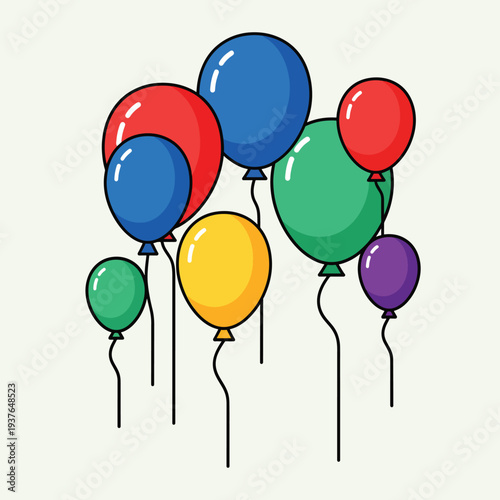 Colorful Balloons Floating in Air.