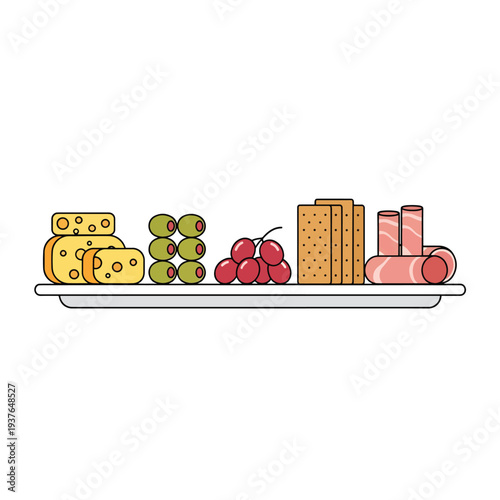 Assorted Food Items on White Plate.