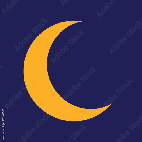 Crescent Moon Shape Illustration Design Element.