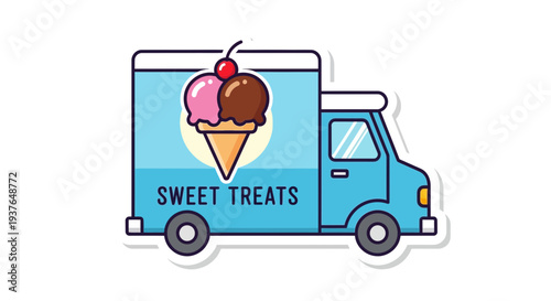 Ice Cream Truck Illustration.