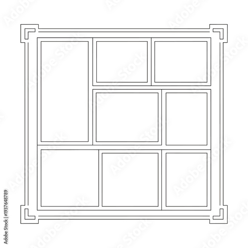 Simple Black and White Window Frame Design.