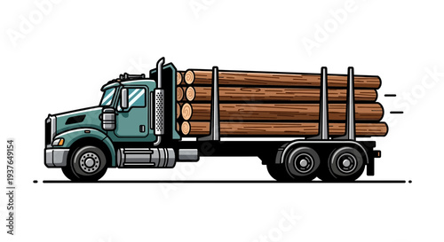 Logging Truck with Timber.