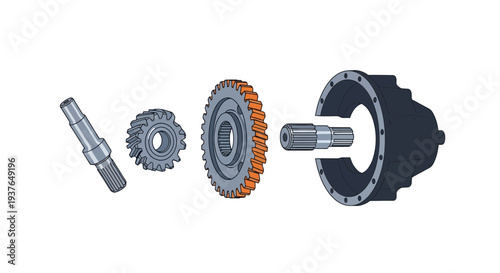 Mechanical Gear Parts Assembly.