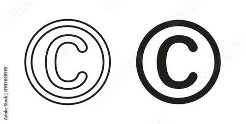 Copyright icon in line design. Editable stroke icon.