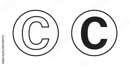 Copyright icon in line design. Editable stroke icon.