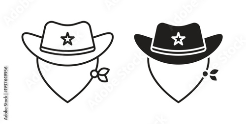 Cowboy icon in line design. Editable stroke icon.