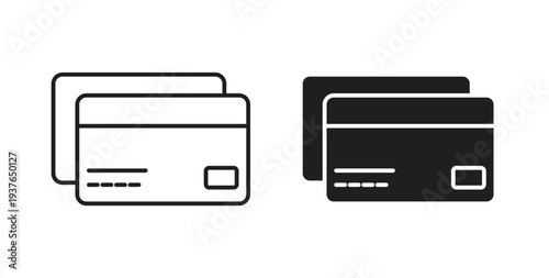 Credit card icon in line design. Editable stroke icon.
