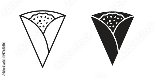 Crepe icon in line design. Editable stroke icon.