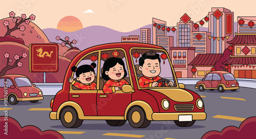 Family Road Trip for Chinese New Year Celebration