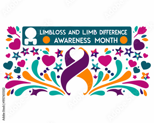 Limb Loss Awareness Celebration Vector, Inclusivity, Accessibility and Support Concept