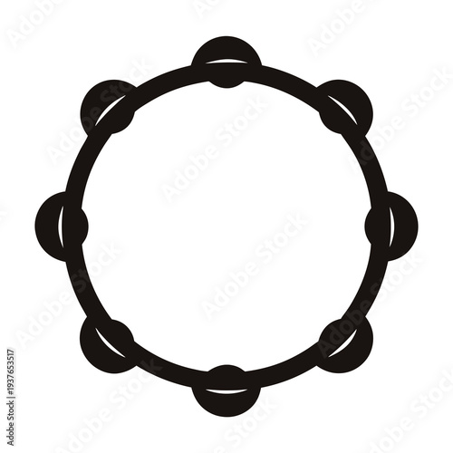 Illustration of a percussion instrument, a tambourine, with a simple design