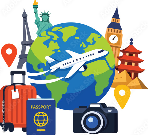 travel concept vector illustration