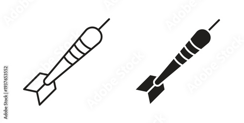 Dart icon in line design. Editable stroke icon.