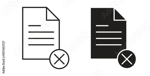 Delete Document icon in line design. Editable stroke icon.