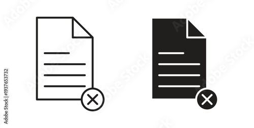 Delete Document icon in line design. Editable stroke icon.