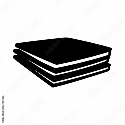 Black silhouette illustration of a stack of books, representing knowledge and learning