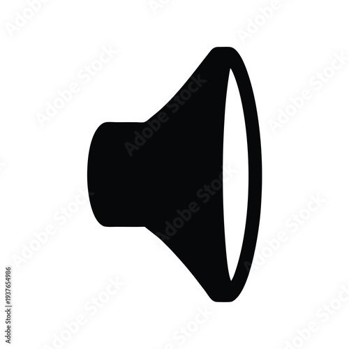 Silhouette of a loudspeaker, representing sound, communication, or audio amplification