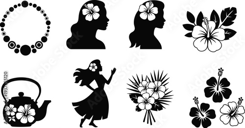 PrintBlack silhouette icons representing various Buddhist stupa designs, ancient pagoda architecture, religious temple monuments, and spiritual Asian landmark symbols.