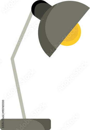 Isolated black and white steel metal table lamp vector illustration design object on white background with golf flag icon tool equipment