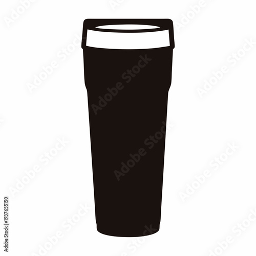Minimalist illustration of a pint glass filled with a dark liquid