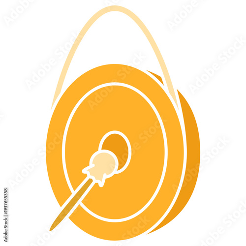 Gong With Beater Cartoon Illustration
