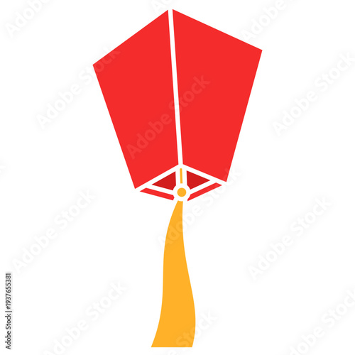 Red Lantern with Yellow Tassel