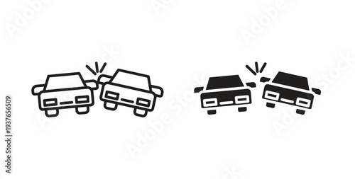 Accident icon, Outline Symbol Illustration, Editable Stroke perfect for logos and more