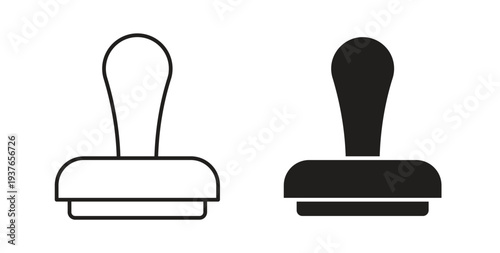 Approval stamp icon, Outline Symbol Illustration, Editable Stroke perfect for logos and more