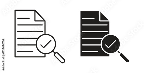 Audit icon, Outline Symbol Illustration, Editable Stroke perfect for logos and more