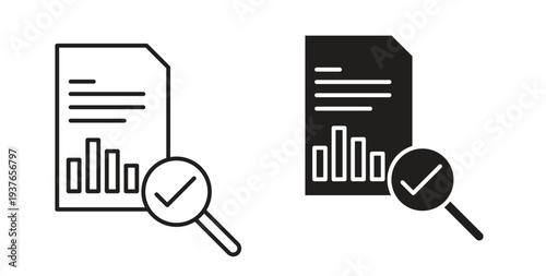 Audit report icon, Outline Symbol Illustration, Editable Stroke perfect for logos and more