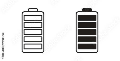 Battery icon, Outline Symbol Illustration, Editable Stroke perfect for logos and more
