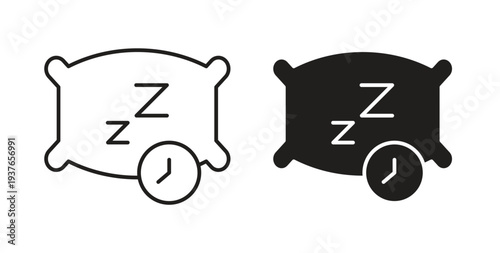Bedtime icon, Outline Symbol Illustration, Editable Stroke perfect for logos and more