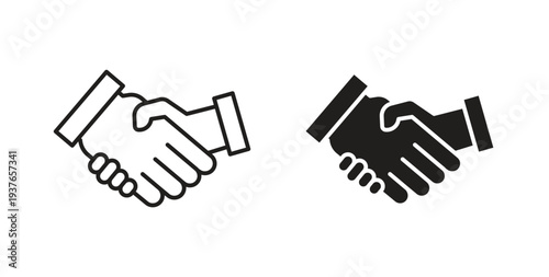 Business deal icon, Outline Symbol Illustration, Editable Stroke perfect for logos and more