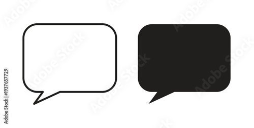 Chat bubble icon, Outline Symbol Illustration, Editable Stroke perfect for logos and more