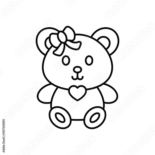 Teddy bear icon clean and modern vector illustration