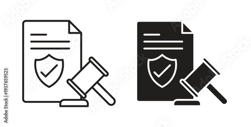 Code of conduct icon, Outline Symbol Illustration, Editable Stroke perfect for logos and more