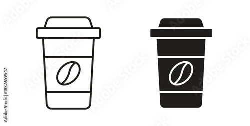coffee cup icon, Outline Symbol Illustration, Editable Stroke perfect for logos and more