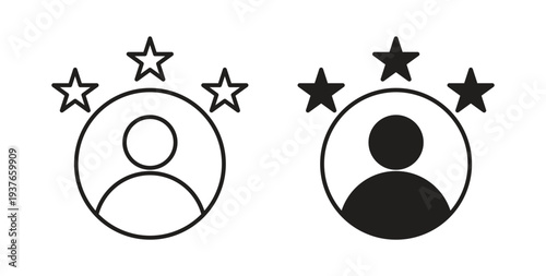 Customer loyalty icon, Outline Symbol Illustration, Editable Stroke perfect for logos and more
