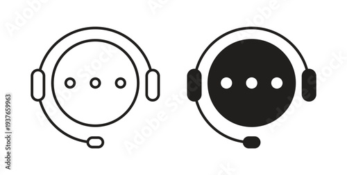 Customer service icon, Outline Symbol Illustration, Editable Stroke perfect for logos and more