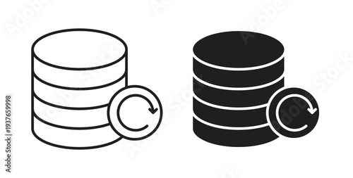 Data backup icon, Outline Symbol Illustration, Editable Stroke perfect for logos and more