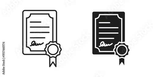 Diploma icon, Outline Symbol Illustration, Editable Stroke perfect for logos and more