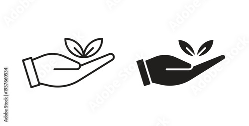 Eco-friendly icon, Outline Symbol Illustration, Editable Stroke perfect for logos and more