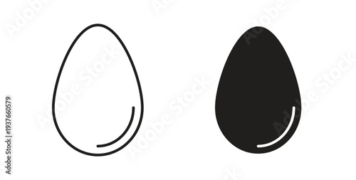 Egg icon, Outline Symbol Illustration, Editable Stroke perfect for logos and more