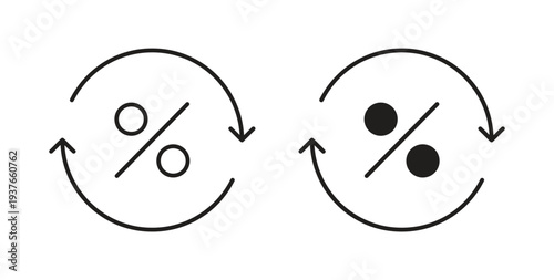 Exchange rate icon, Outline Symbol Illustration, Editable Stroke perfect for logos and more