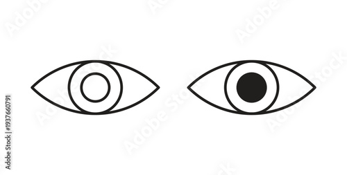 Eye icon, Outline Symbol Illustration, Editable Stroke perfect for logos and more