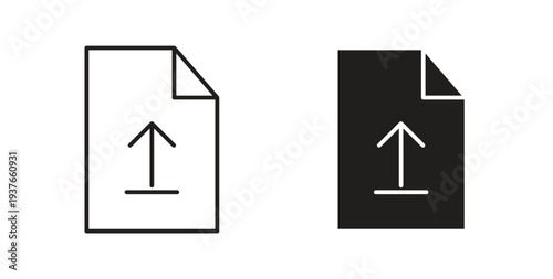 File upload icon, Outline Symbol Illustration, Editable Stroke perfect for logos and more