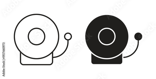 Fire alarm icon, Outline Symbol Illustration, Editable Stroke perfect for logos and more